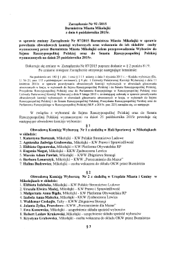 Zarządzenie Nr 92 [2015 Burmistrza Miasta Mikołajki z dnia 6