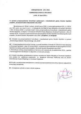 Zarządzenie Burmistrza Strzelec Opolskich w