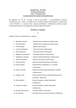 Zarządzenie Nr 142 /2015 Burmistrza Mieroszowa
