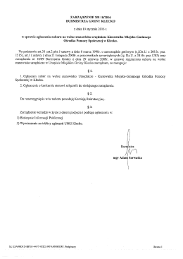 zarządzenie Burmistrza w sprawie konkursu na wolne stanowisko