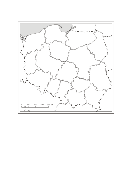 Mapa konturowa-Podział administracyjny Polski