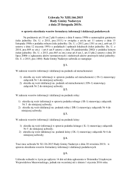 uchwała Nr XIII.166.2015 Wzory deklaracji 2016