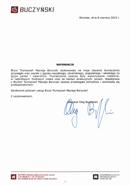 2015.06.08 &ndash; Boryczko &ndash; referencje