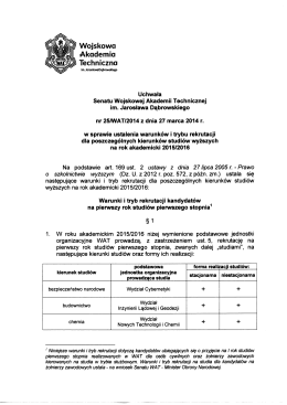 uchwały Senatu WAT - Wojskowa Akademia Techniczna
