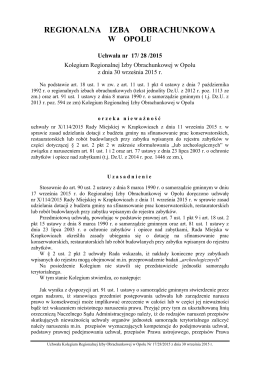 Nowy kształt uchwały - Regionalna Izba Obrachunkowa w Opolu