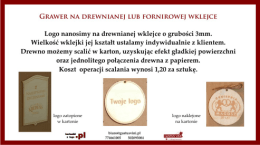 Logo nanosimy na drewnianej wklejce o grubości