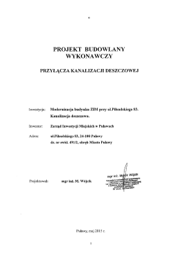 projekt budowlano wykonawczy przyłącza kanalizacji deszczowej