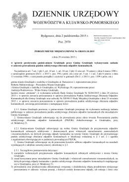 Porozumienie międzygminne Nr OR.031.10.2015 z dnia 29