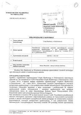 Sprawozdanie z kontroli nr 3 - Urząd Skarbowy w Dzierżoniowie