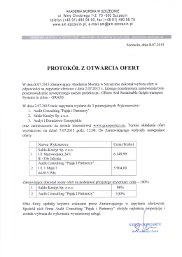 protokołem z wyboru ofert