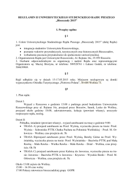 Regulamin rajdu - Uniwersytet Rzeszowski