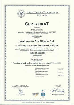 pdf - Walcownia Rur SILESIA S.A.