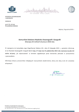 &bdquo;~.&mdash;f - Wydział Oceanografii i Geografii