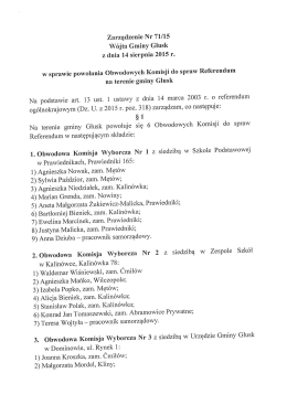 Zarządzenie Wójta w sprawie powołania Obwodowych Komisji do