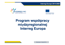 Główne założenia Interreg Europa