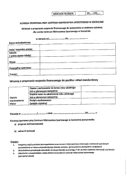 Wniosek o dofinansowanie do wyżywienia
