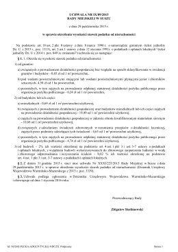 Uchwała Nr IX/89/2015 Rady Miejskiej w Suszu z dnia 29