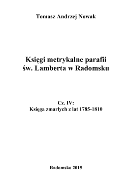 Księgi metrykalne parafii św. Lamberta w Radomsku