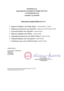 INFORMACJA OBWODOWEJ KOMISJI WYBORCZEJ NR 4 W