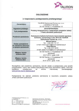 Pobierz plik - TAURON Dystrybucja Pomiary sp. z oo