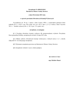 Zarządzenie Nr 0050.28.2015 Burmistrza MiG Siewierz z dnia 20