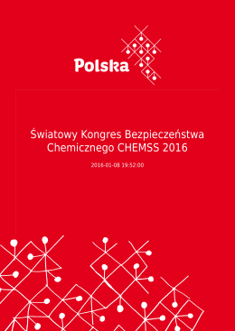 Światowy Kongres Bezpieczeństwa Chemicznego CHEMSS 2016