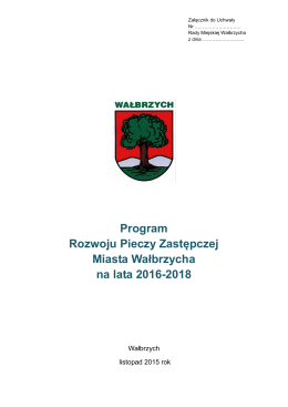 Program Rozwoju Pieczy Zastępczej Miasta Wałbrzycha na lata