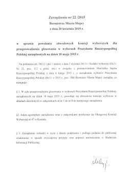 Zarządzenie nr 22 /2015 - Biuletyn Informacj Publicznej, Urząd