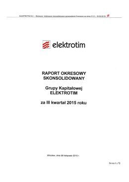 Sprawozdanie finansowe Grupy Kapitałowej