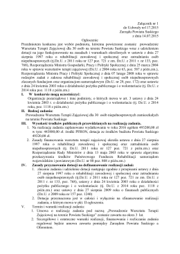 zobacz plik PDF PCPR w Suchej Beskidzkiej informuje, że Zarząd