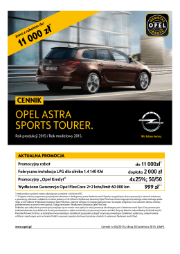 Opel Astra Sports Tourer cennik 2015