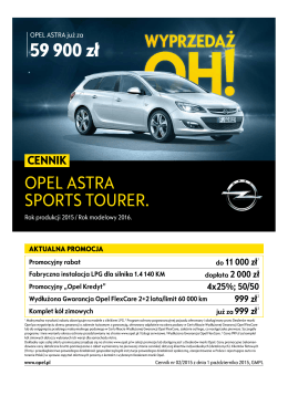 Opel Astra Sports Tourer ceny 2015
