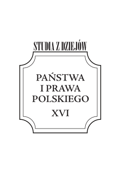 STUDIA 16.indb - Studia z Dziejów Państwa i Prawa Polskiego