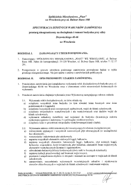 Specyfikacja istotnych warunk&oacute;w zam&oacute;wienia
