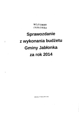 Sprawozdanie z wykonania budżetu Gminy Jabłonka za