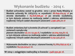 Wykonanie budżetu - 2014 r.