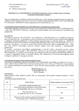 informacji o powt&oacute;rzeniu czynności badania oceny