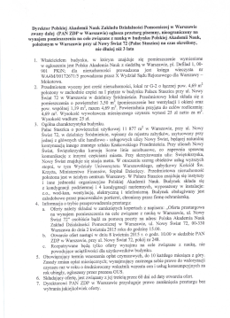 (PAN ZDP w Warszawie) ogłasza prze