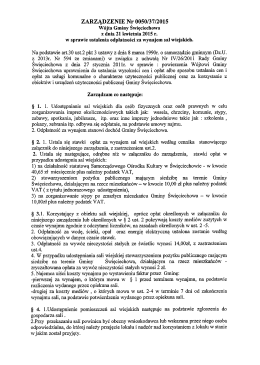 ZARZĄDZENIE Nr 0050/37/2015 Wójta Gminy Święciechowa