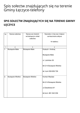 spis sołectw znajdujących się na terenie gminy łęczyce
