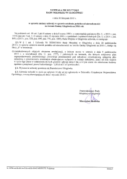 w sprawie zmiany uchwały w sprawie ustalenia podatku od