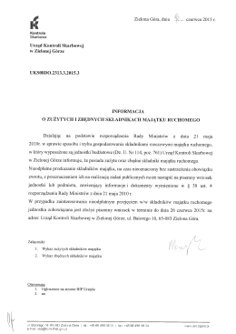 Wykaz zużytych i zbędnych składnik&oacute;w majątku