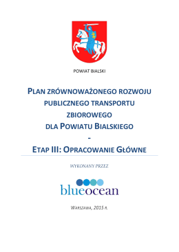 Plan Transportowy dla Powiatu Bialskiego Etap III