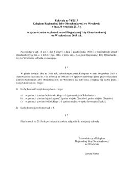 Uchwała nr 74/2015 Kolegium Regionalnej Izby Obrachunkowej we