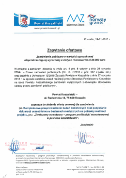 Zapytanie ofertowe - Powiat Koszaliński
