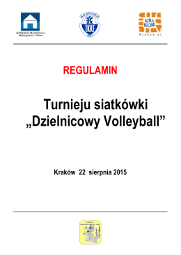 Regulamin dzielnicowy Volleyball 22 sierpień 2015
