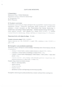 Zapytanie ofertowe - catering