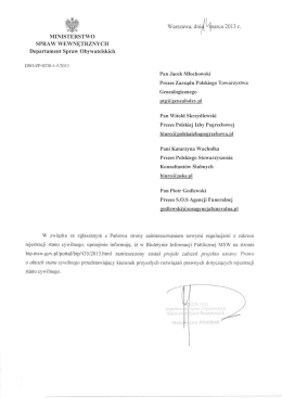 `MINiSTERSTWO SPRAW WEWNĘTRZNYCH Departament Spraw