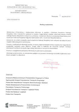 ministerstwo infrastruktury i budownictwa departament transportu