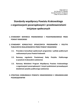Standardy współpracy Powiatu Krakowskiego z organizacjami